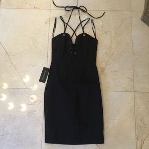 NWT Marciano Black front tie up dress